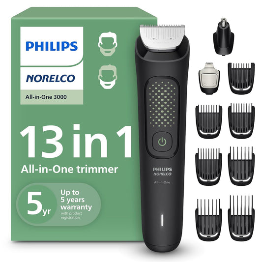 All-in-One 3000 Series 13 in 1 Trimmer for Men, Beard Trimmer & Head Hair Clipper, Full Metal